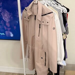 Calvin Klein Blush Trench Coat with Zip Details